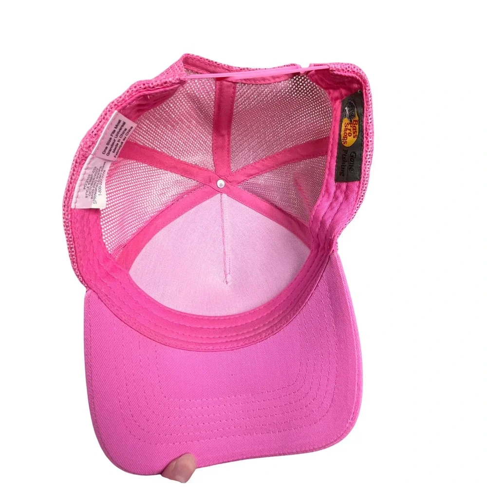 Bass Pro Shops Pink Trucker Hat Cap Mesh Snapback Adjustable Cap Unisex‎